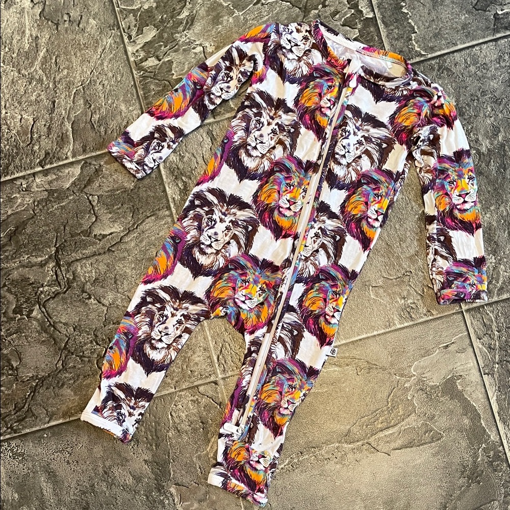 LITTLE BUM BUMS Lion Print Kids Colourful One Piece Zipper